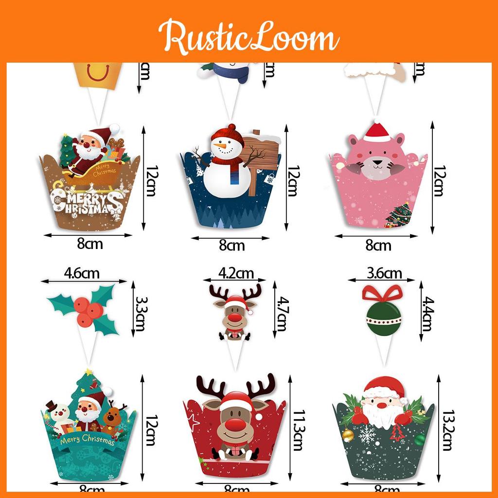 Weihnachtskuchen Deko Papierflaggen Set Mit Einsteckkarten Für Feiertagsfeier