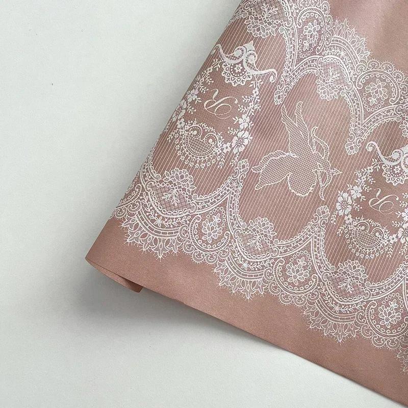 53cmX6yards Love God 3D Lace Art Paper Flower Bouquet Colorful Printed Floral Page Handmade Floral Gift Packaging Material Cover