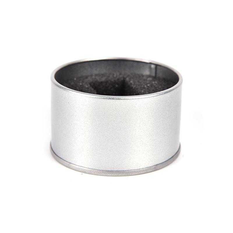 Stříbrná kulatá kovová šperkovnice na hodinky, vitrína, držák na hodinky 6,5*4 cm