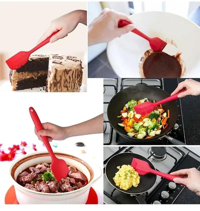Cake Mixer Spatula Food Grade Silicone Kitchen Butter Cream Baking Shells Brush Pastel Durable All-In-One Baking Kitchen Utensil