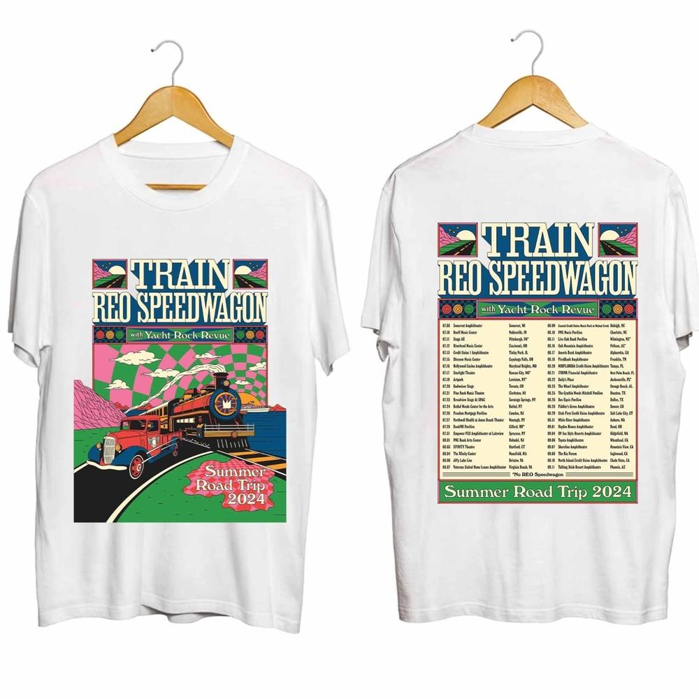 New Reo Speedwagon The Summer Road Trip 2024 Cotton Unisex S-5XL Shirt Unisex T-Shirt L