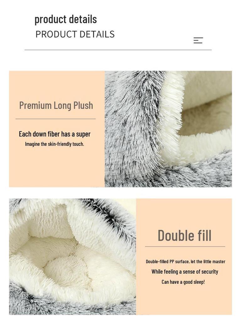 Cozy Winter Plush Pet Bed for Cats and Dogs - Deep Sleep Mat and House