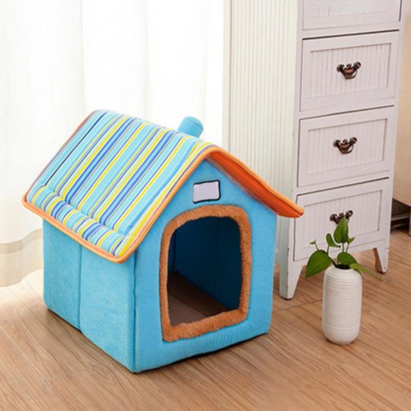 House-Shape Cat Cave Bed Tent for Indoor Small to Large Cats Machine Washable Ultra-Soft Cushion Anti-Slip Bottom