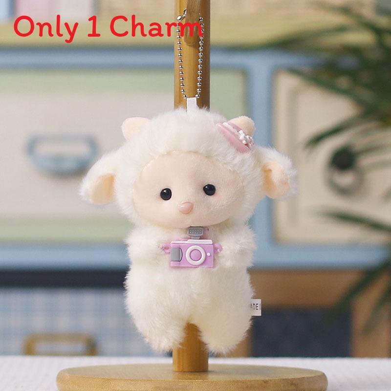 Cute Sheep Plush Toy With Short Pile Fabric Suitable For Bag Decoration And Gifts