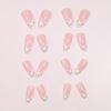 24 Pcs Press On Nail Set Acrylic False Nail With Lace and Flower Designs Nail Accesories Stick On Nail for Daily Wear