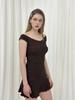 Moi Fair One-Shoulder Wrinkle Dress / Brown