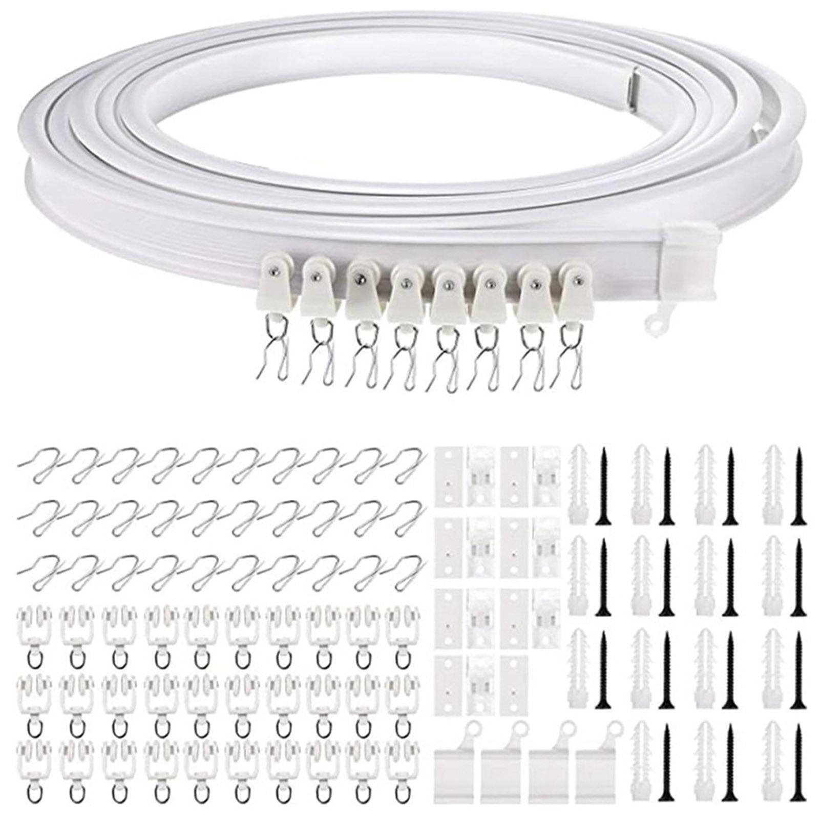 New Curtain Rail White Modern Style Visible Track Nano Silencer Curtains Accessories Plastic Bendable Curtain Track 5M