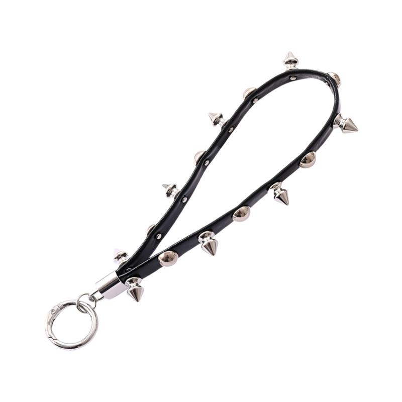 Einzigartiges Niet-Leder-Lanyard Nieten-Leder-Seil-Anhänger Schlüsselanhänger Für Handy Schlüssel Und Taschen Stilvolles Accessoire