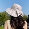 New small standard bow bucket hat summer sunscreen sunshade versatile basin hat outdoor travel vacation beach hat tide