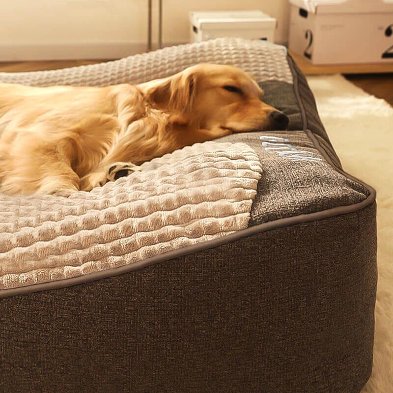 Four Seasons Large Dog Sleeping Pad - Removable, Washable Pet Mat with Crushed Sponge Filling