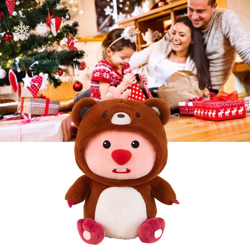 11.8in Beaver Plush Toy Comfortable Soft Cute Cartoon Beaver Plush Toy for Boys Girls Beaver Bear