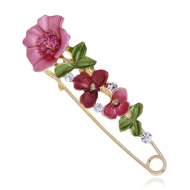 Oil silk scarf buckle brooch women's fixed clothes cardigan pin tulip flower temperament versatile accessories