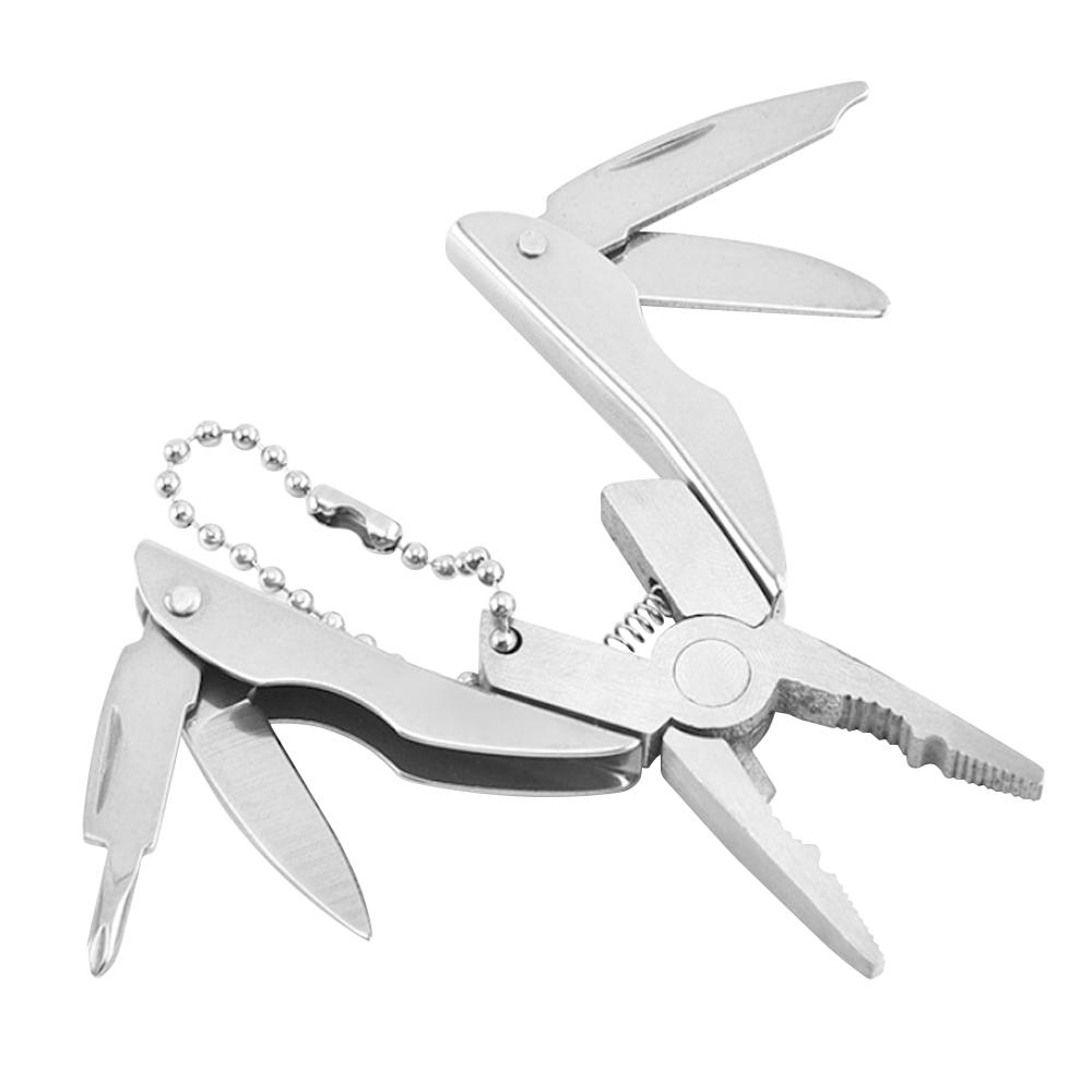

Портативный многофункциональный складной плоскогубцы из нержавеющей стали складной нож брелок отвертка для кемпинга выживания на открытом воздухе инструменты серебряный