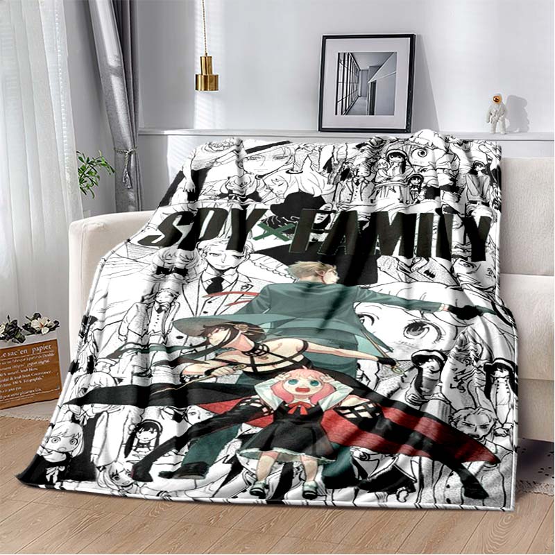 Spy x family cartoon and anime Print Flannel Blanket Ultra Soft Warm Throw For Bedroom Living Room Indoor Home Holiday Gift