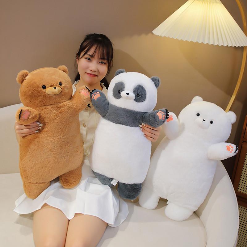 Bear Panda Long Plush Toy Cartoon Animal Stuffed Doll Bedroom Decoration 60cm