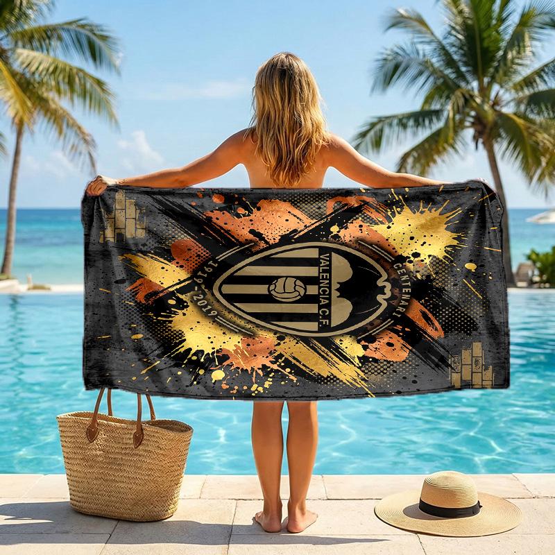 Valencia FC print Quick Dry Beach Towel Microfiber Absorbent Portable Travel Swimming Towel