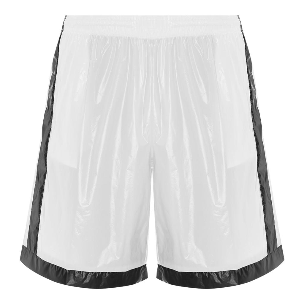 Mens Wet Look Boxer Shorts Drawstring Elastic Waist Pockets Waterproof Beach Shorts Swimming Trunks Loose Fit Short Pants Club