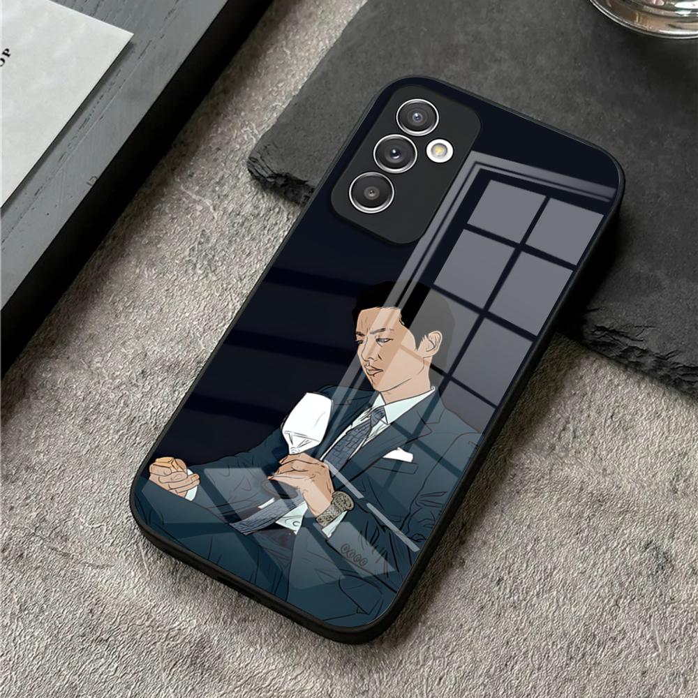Vincenzo TV Song Joong Ki Phone Case for S24 Ultra Samsung S23 S22 S20 Fe S21 Plus Galaxy A54 A34 A24 A53 M54 Note 20 Glass Cove