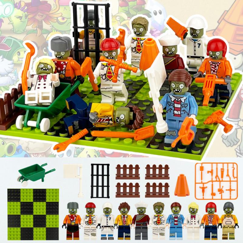 Vs Zombies Plants Building Blocks Bricks Construction Toy Garden Game Model Doll