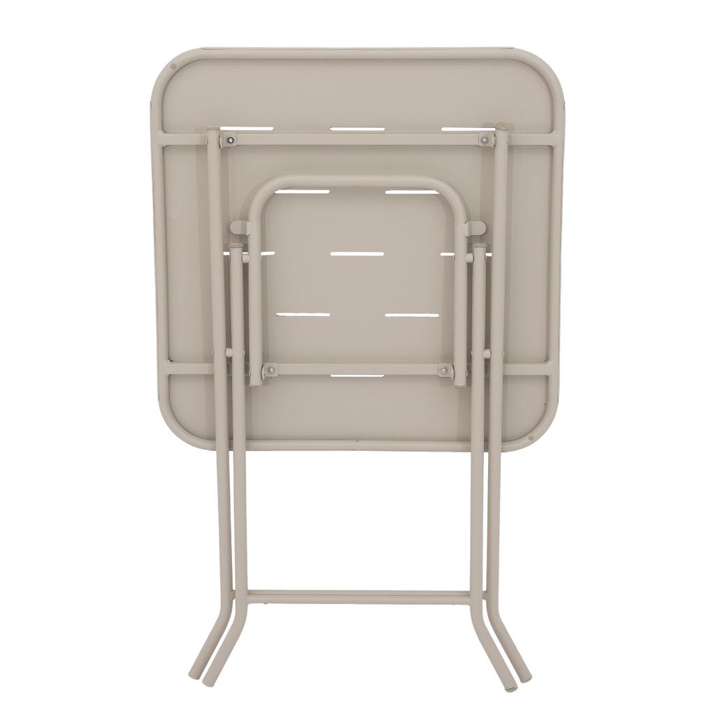 Outdoor 3-Piece Foldable Bistro Set, E Coating Furniture Sets, 2 Chairs and 1 Table, Weather-Resistant Outdoor/Indoor Conversation Set for Patio,Beige
