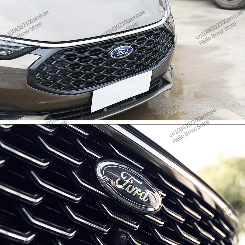AJH1 14.7cm ABS Car Front Grille Hood Badge Emblem Replacement With Clips For Ford Focus Mondeo Fusion MK2 MK4 F150 F250 Auto Tuning