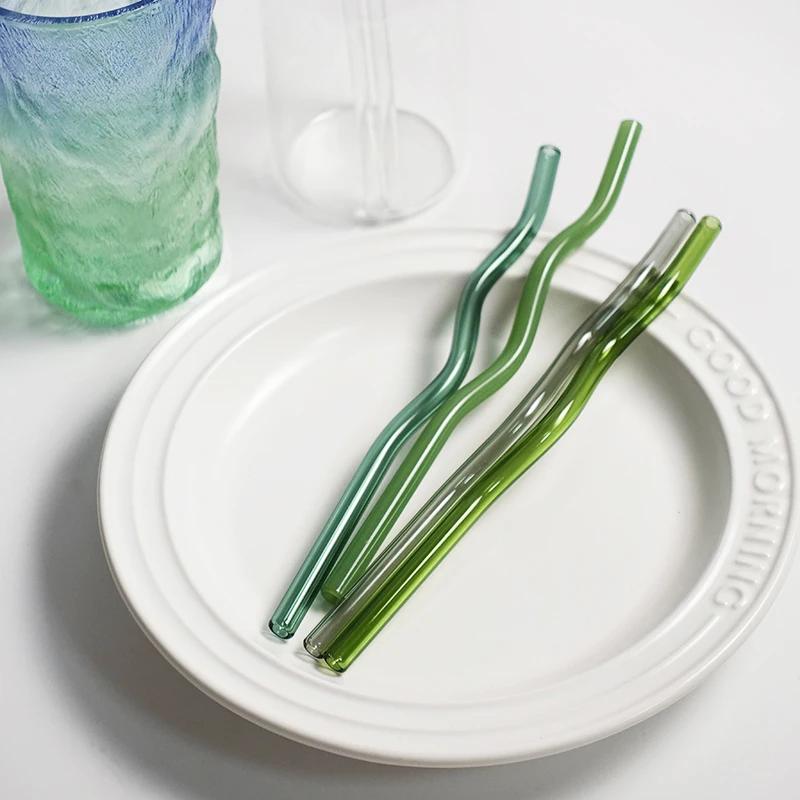 Reusable Glass Straw Long Stem Glass Straw Wholesale Straws Heat Resistant Glass Drinking Water Straws Eco Friendly Drinkware