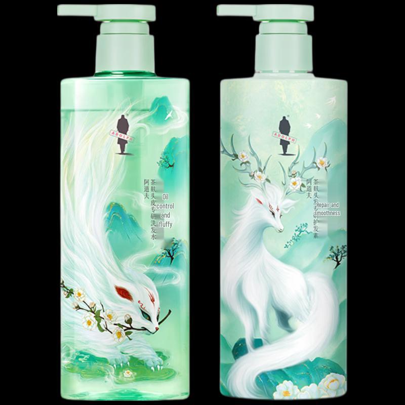 Adoufu Tea Bran Oil Control & Volumizing Shampoo & Repairing Conditioner Set