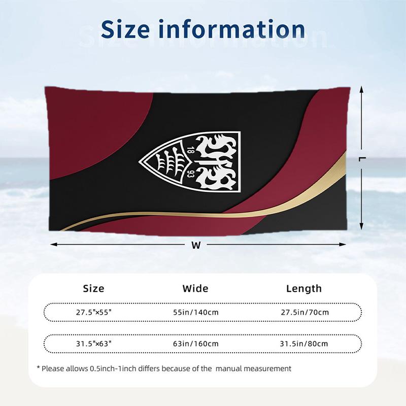 Asciugamano da Spiaggia Calcio VfB Stuttgart Morbida Microfibra Asciugamano Estivo Asciugatura Rapida Assorbente per Spiaggia Piscina Viaggio