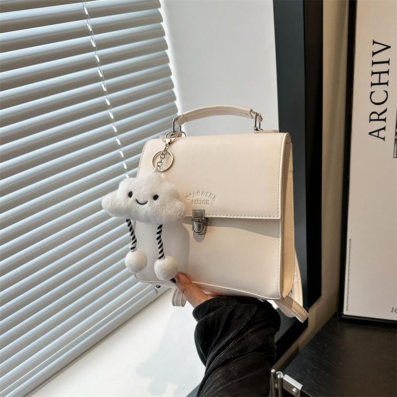 Niche Solid Color Backpack Women'S High-Value Handbag Large-Capacity Travel Retro Small Backpack