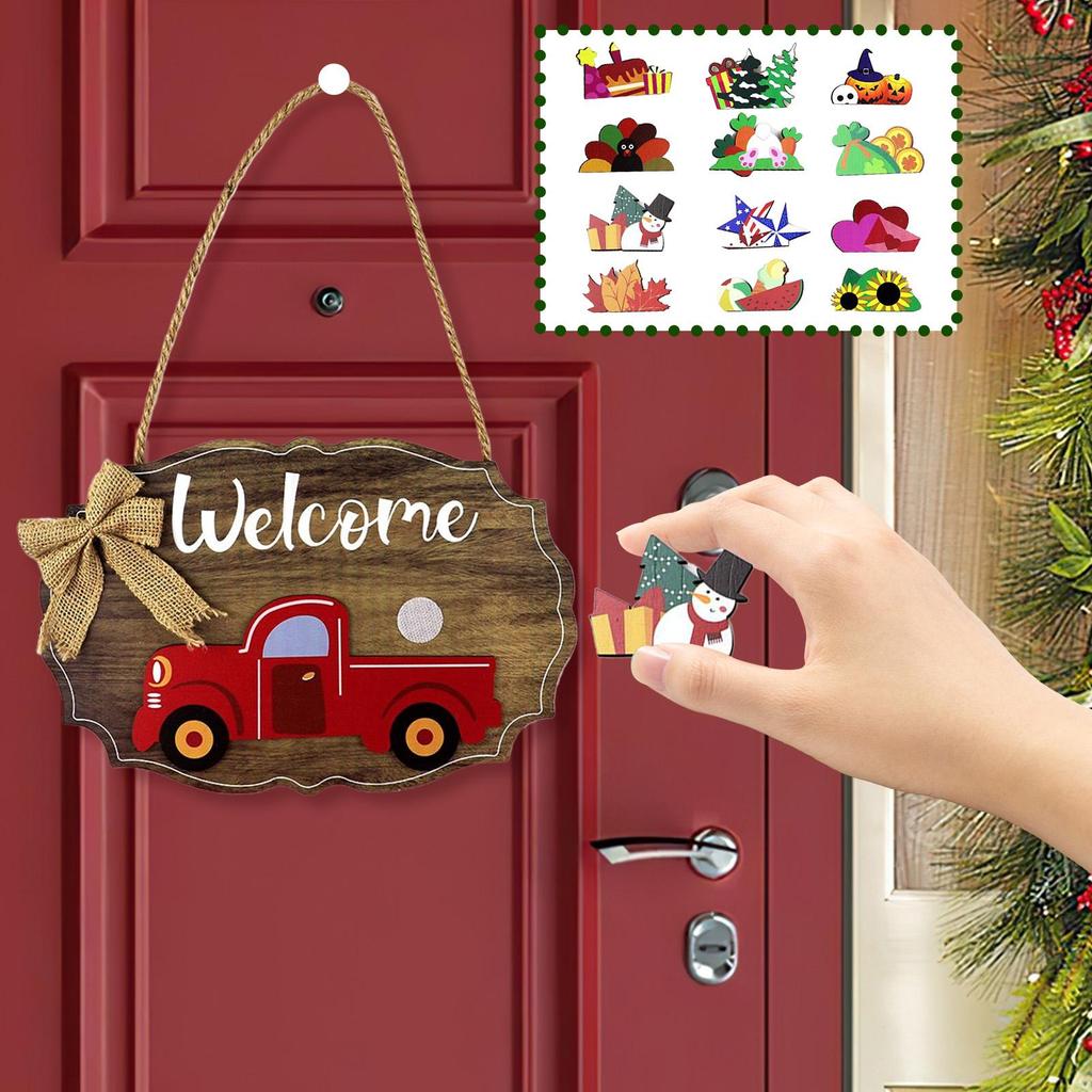 Welcome Sign Magnetic Wooden Gnome Decor Holiday Decor Wooden Welcome Sign For Indoor Wall Window Living Room Entrance Garden