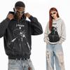 “J-Hope” Grafische Print Hoodie — Vintage Gewassen Pullover, Oversized Unisex Streetwear Sweatshirt voor Mannen Vrouwen (Herfst/Winter Collectie)