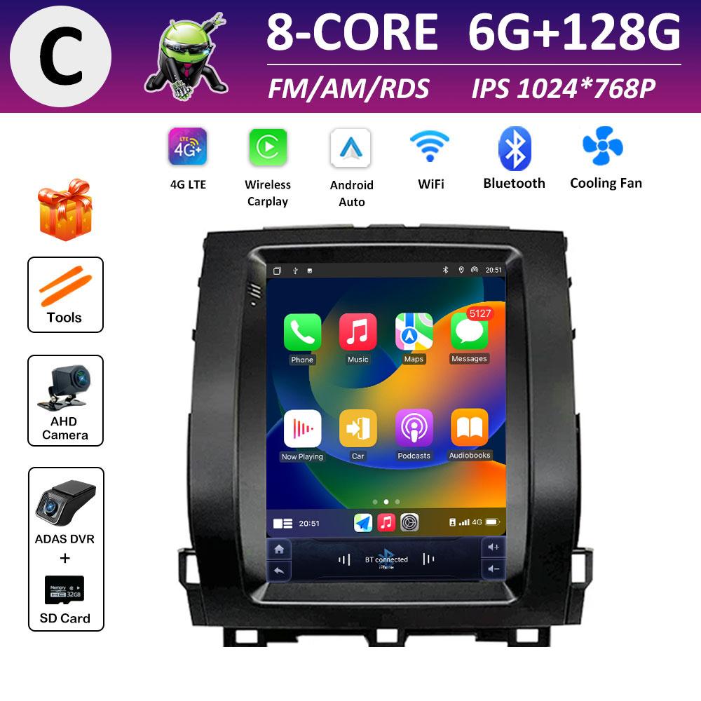 IPS Touch Screen for Toyota Land Cruiser Prado 120 2002 2003 2004 2005 - 2009 DSP Stereo Android Auto Wireless Carplay GPS Navi
