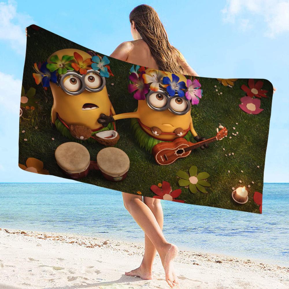 Cute Banana Cartoon-M-Miniones Towel Microfiber Beach Towel Absorbent Quick Dry Soft Yoga Swimming Mountain Climbing Towel