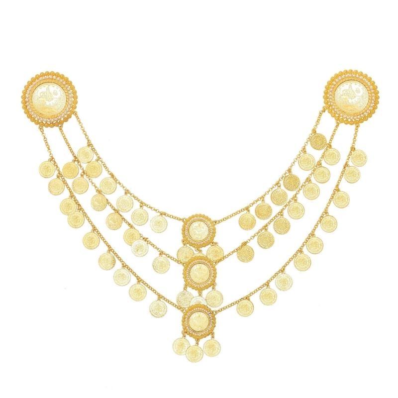 A52E Elegant Layered Alloy Shoulder Chain Featuring Coin Tassels for Trendsetters and Fashion Forward Women