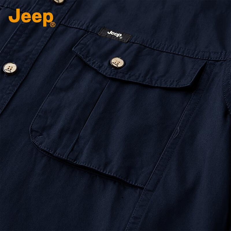 JEEP Men's Pure Cotton Long Sleeve Casual Shirt