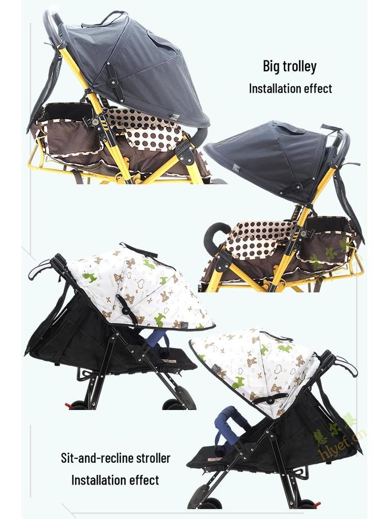 Universal Baby Stroller Sunshade Canopy with Pockets