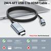 HDMI Adapter USB Type C MHL Cable Braided 4K HD Video Converter HDTV Cord for Projector Monitor TV Compatible HP Laptop MacBook