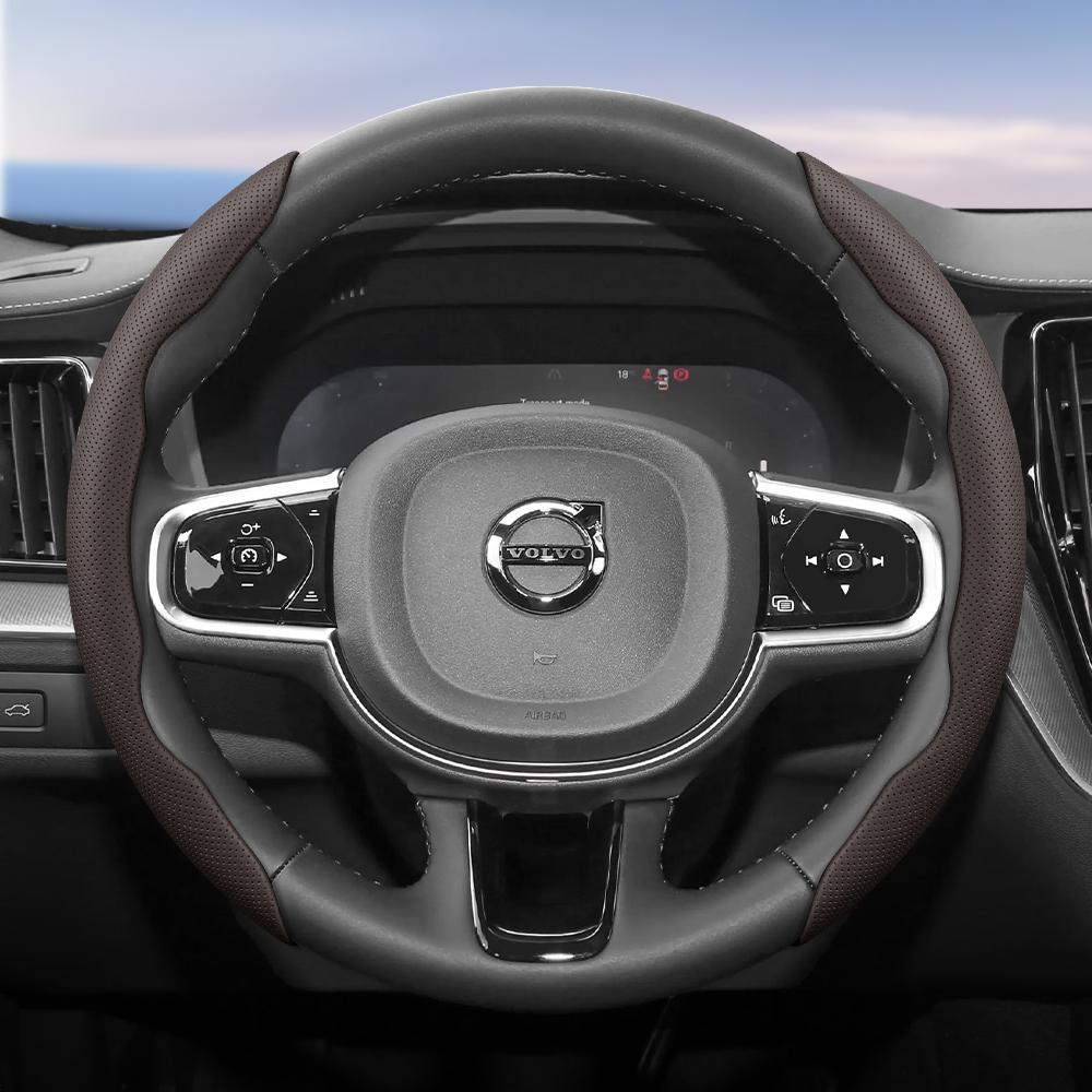 Suitable for Volvo Breathable Holes Leather Steering Wheel Cover Segmented Quick Release Design Non-Slip Durable V40 V70 S60 C30 S40 