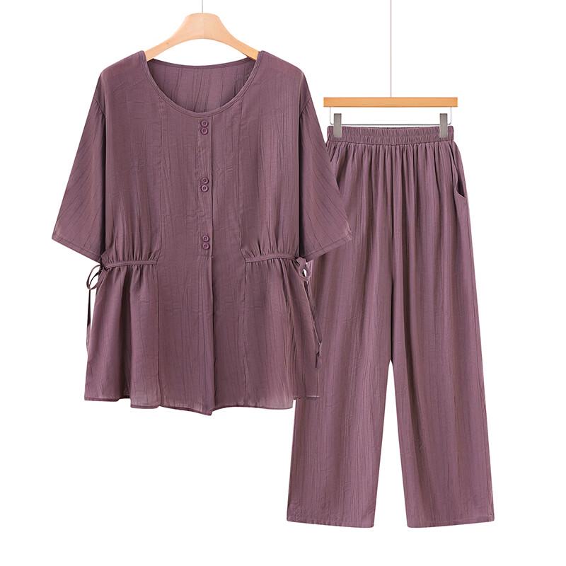 Damen Plus Size Sommer Zweiteiliges Set mit kurzen Ärmeln