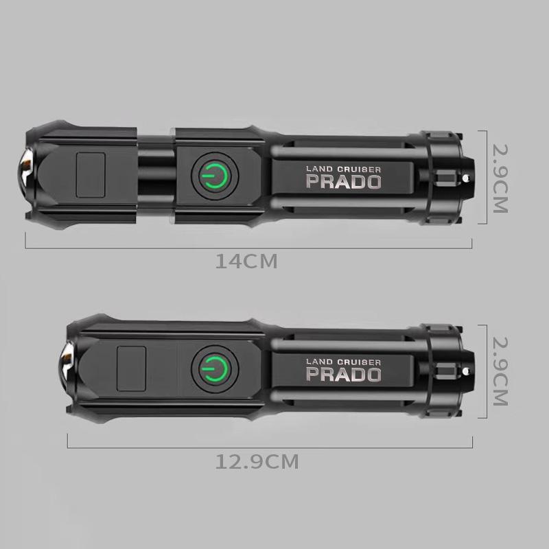 Keychain for Toyota prado land cruiser Portable Flashlight VB28 Strong Light High-power Zoom Outdoor LED Supra Funtime Previa