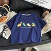1-6Y Summer Casual Children T-shirt Boys Girls Dinosaur Letter Print Short Sleeve Top Loose Cotton Kids Clothes