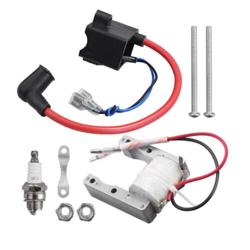 CDI Ignition Coil Magneto Stator Spark Plug Kit for 49cc 50cc 66cc 80cc 2-Stroke Motorized Bicycle Engine Repair