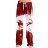 Women's Casual Pants with Christmas Print, Loose Fit, Stylish, for Holiday and Festive Occasions