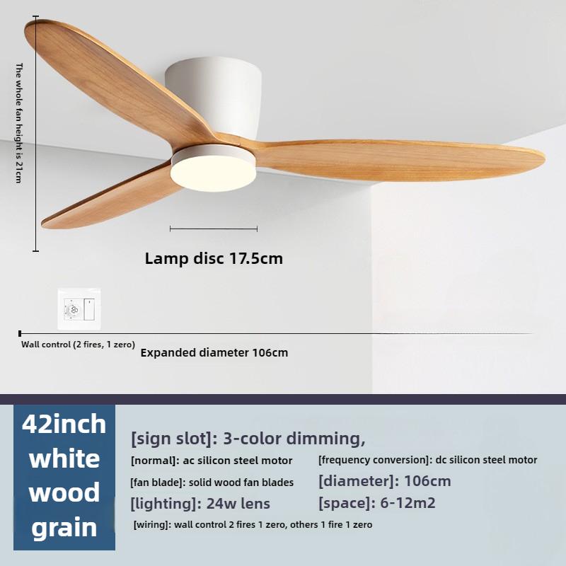 Φωτιστικό ανεμιστήρα οροφής Nordic Wireless Toning Λάμπα ανεμιστήρα οροφής από μασίφ ξύλο Τραπεζαρία Σαλόνι Απλή ζώνη μεταβλητής συχνότητας Ηλεκτρικός ανεμιστήρας Πολυέλαιος
