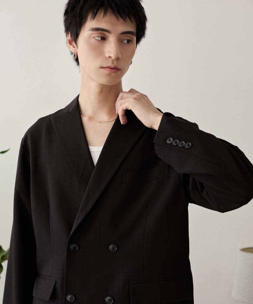 WEGO TR Tailored Size Black Double-Breasted Jacket, Men's, L,