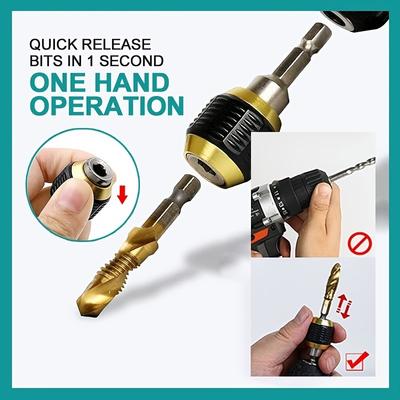 מחזיק ביטים מגנטי 1/4" שוק משושה, מאריך למקדחות, מצמד לביטים של מברגה, אומים, מקדחות, מתאם למפתח שקעים 2.4+6 אינץ'