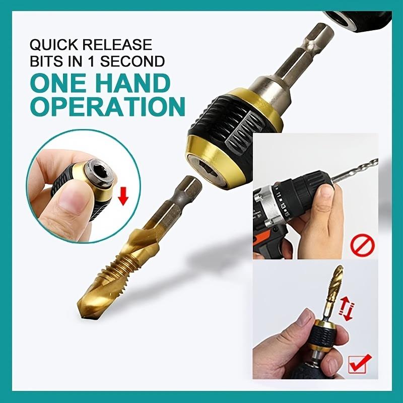 Bit Holder Magnetic 1/4" Hex Shank Drill Bit Extension, Coupling for Screwdriver Bits Nuts Drills Socket Driver Adapter2.4+6In