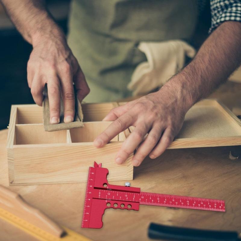 Professional Aluminum Sliding T Square Ruler High Precisions Measuring Tool For Woodworking And Crafting