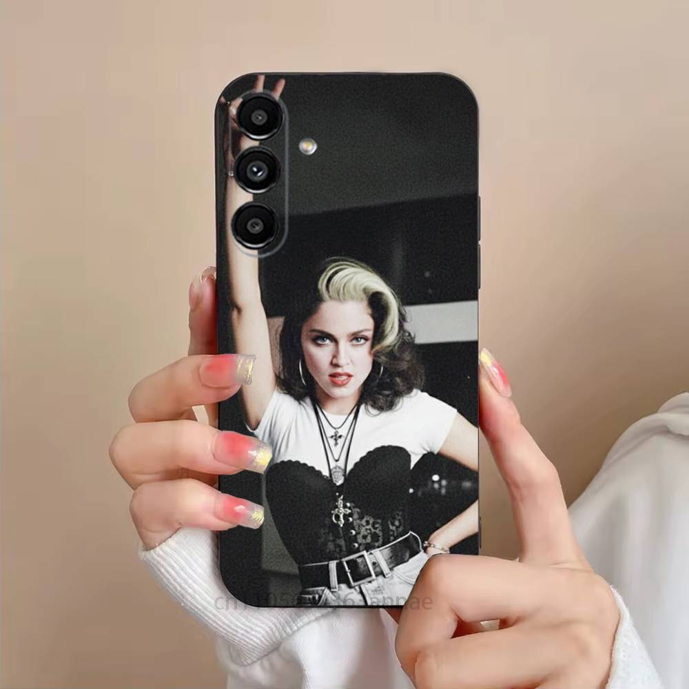M-Madonna-S 80s Phone Case For Samsung S25,24,23,22,21,S20,Ultra,Plus,FE Black Soft Cover