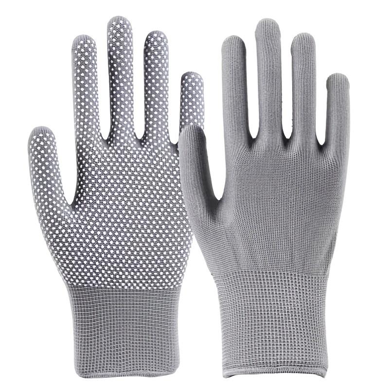 Full Finger Anti-Slip Gloves, Thin Gloves | Black with White Dots, Lightweight And Durable Gardening Gloves